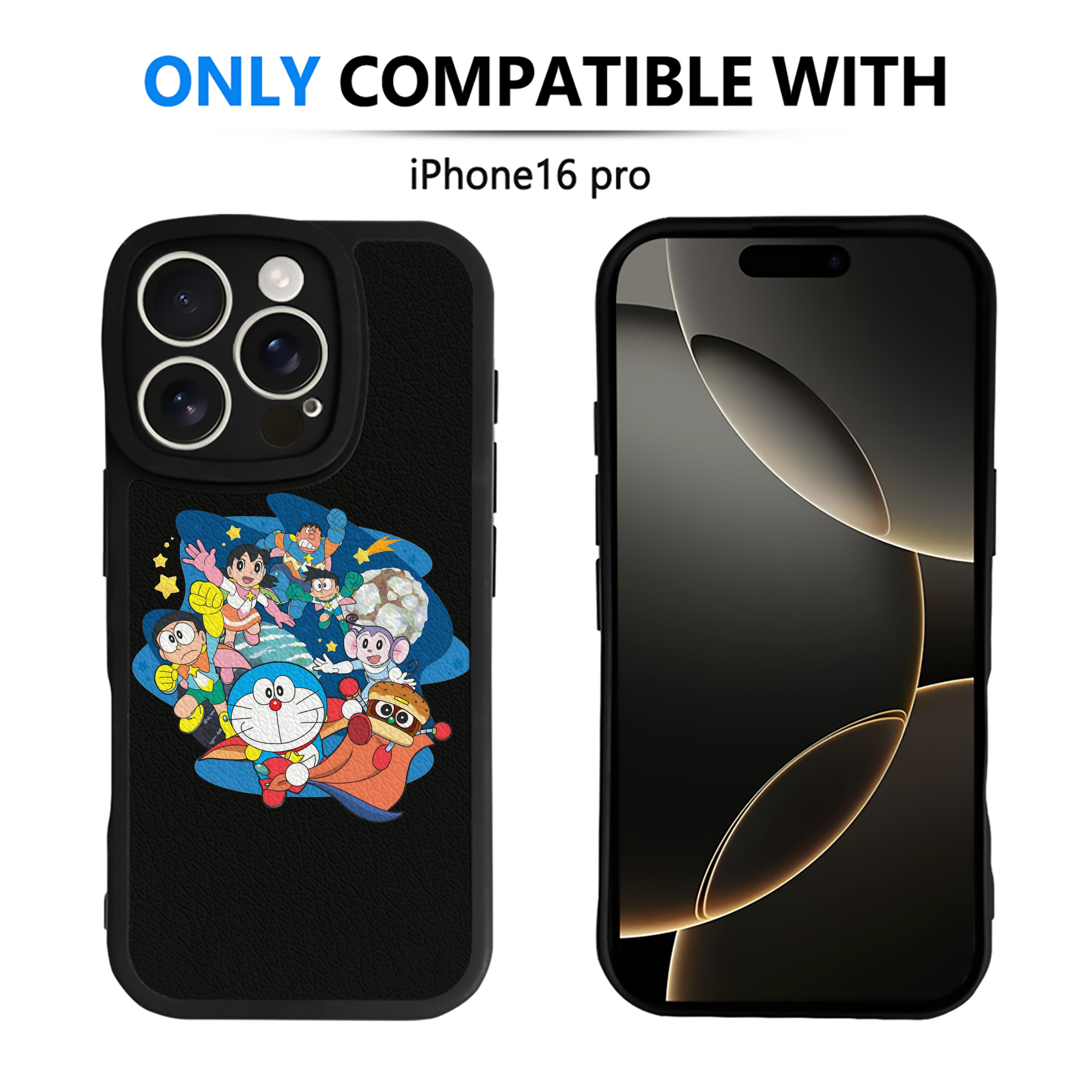 （画像用） ドラえもん Doraemon 【iPhone 16シリーズ対応】シリコンスマホケース（レザー調） 材質：シリコン